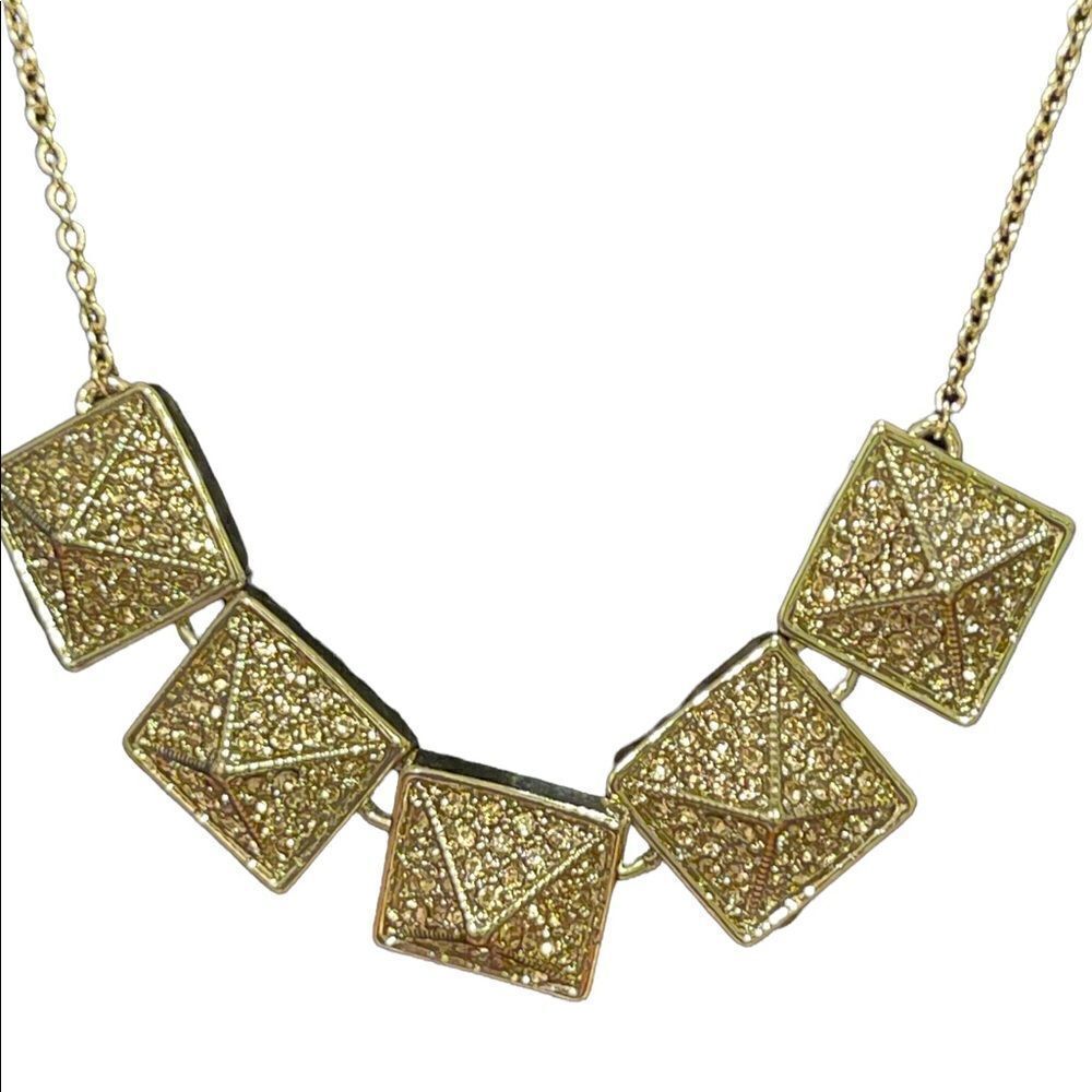Banana Republic gold tone pyramid shaped bead necklace